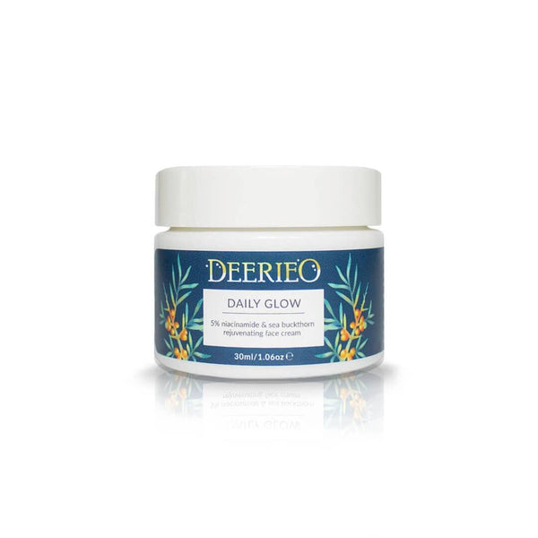 Deerieo Daily glow face moisturiser is available in a 30 ml glass jar so you can test it before purchasing full size cream or take it with you wherever you go.