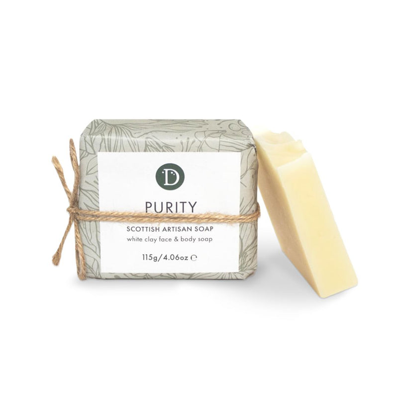 Deerieo Purity Face and Body Soap with white clay is delicately scented and helps to draw out impurities from the skin.